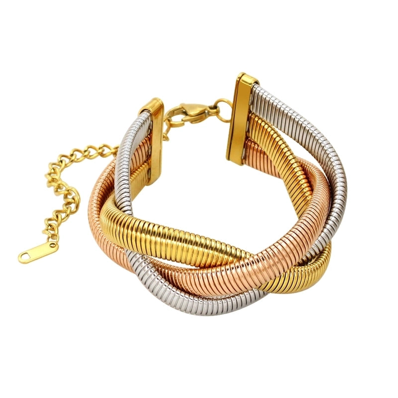 Hip-Hop Minimalist Commute Geometric 304 Stainless Steel 316 Stainless Steel  Zircon 18K Gold Plated Inlay Bracelets Earrings Necklace