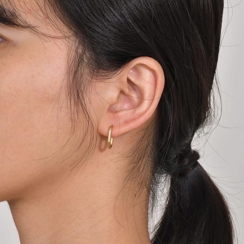 1 Pair Minimalist Geometric Plating 201 Stainless Steel Gold Plated Hoop Earrings