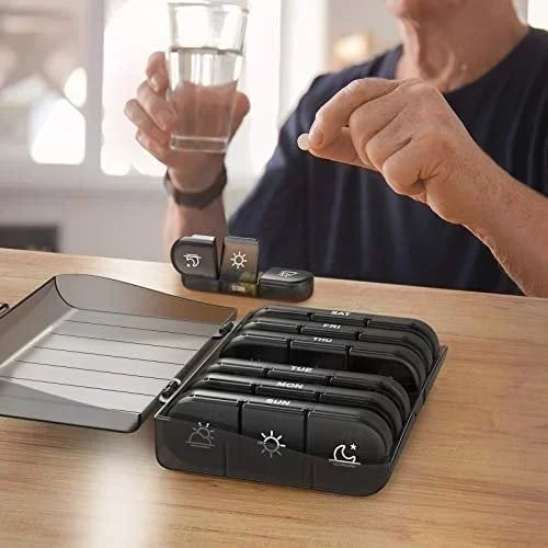 (🔥 Summer Hot Sale - Save 50% OFF) 21 Grid Black Pill Box Sorting Box. Buy 2 Free Shipping