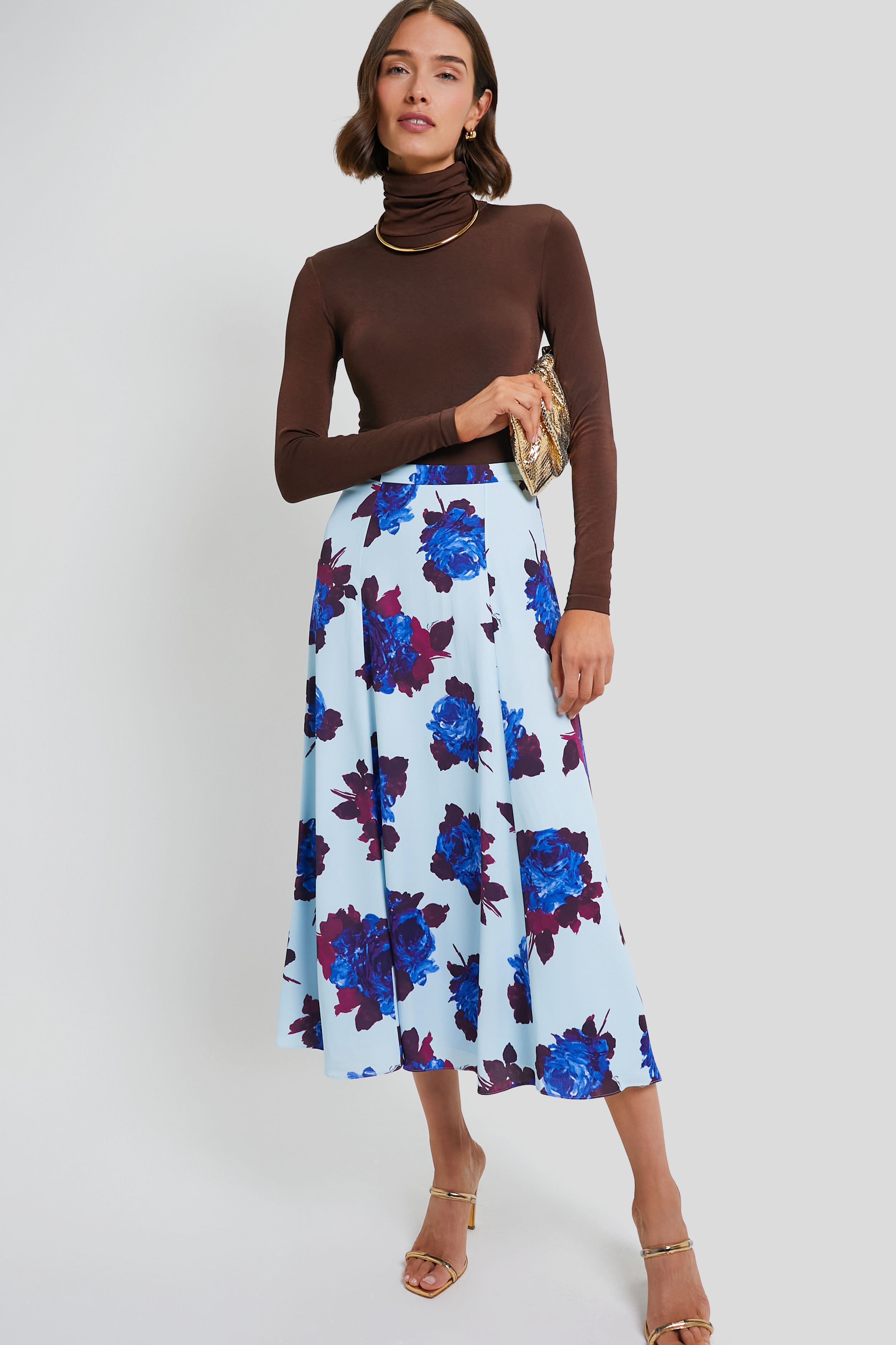 Rossini Rose Ice Blue Long Panel Skirt