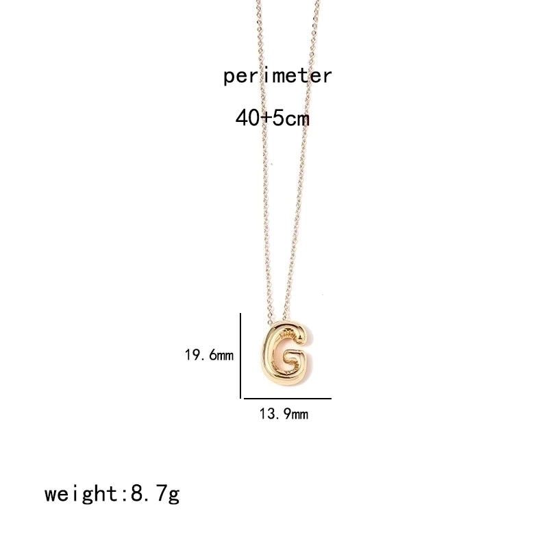 IG Style Minimalist Letter Stainless Steel Copper Polishing Plating Pendant Necklace