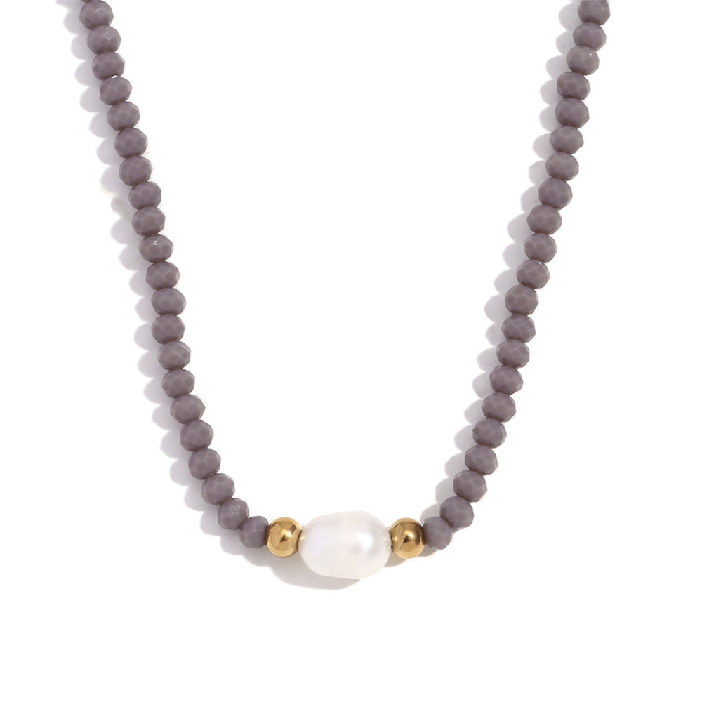 Fashion Round Circle Geometric Stainless Steel 18K Gold Plated Necklaces