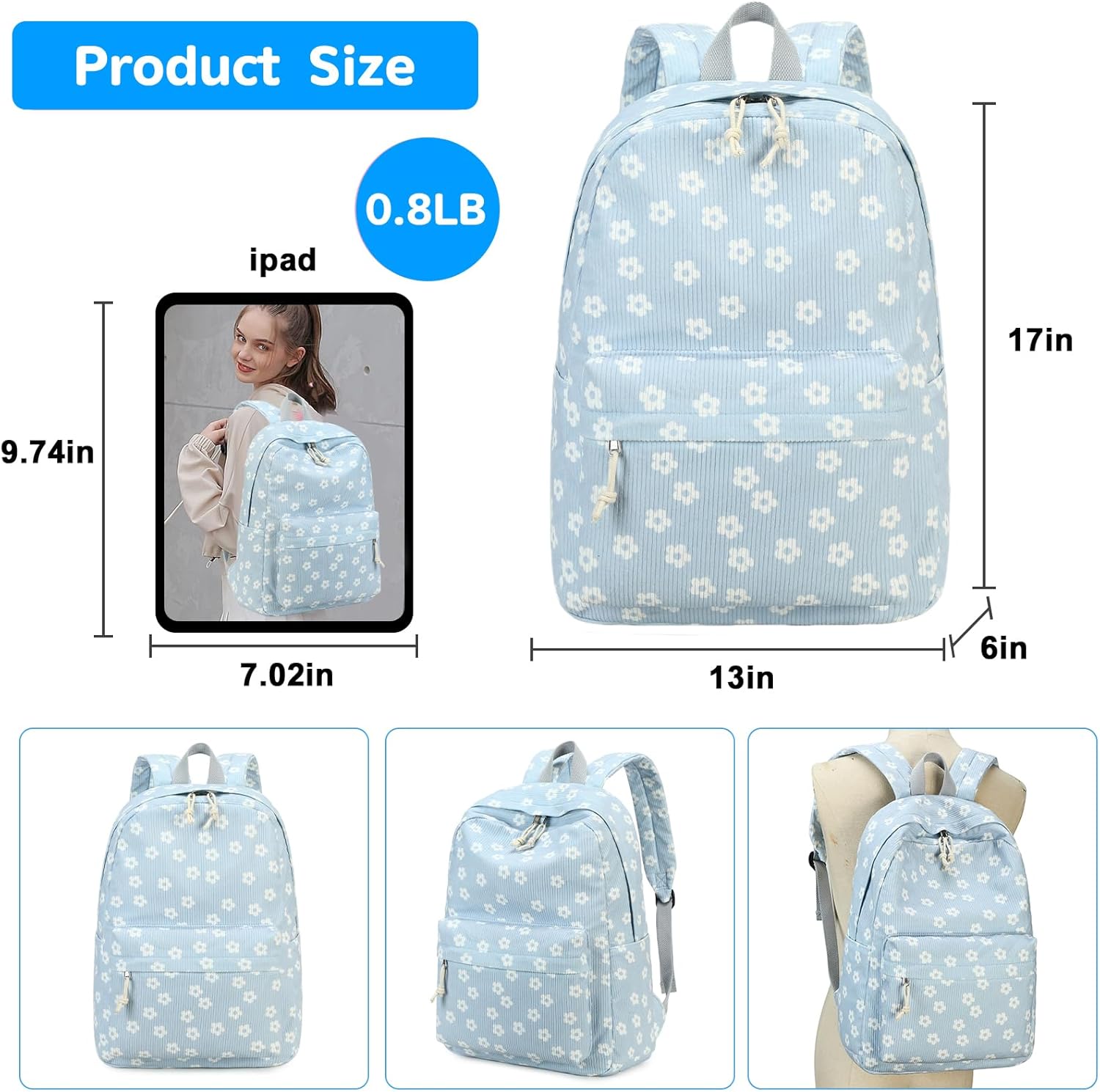 Bluboon School Backpack Teens Girls Boys Kids School Book Bags with Lunch Box Pencil Bag