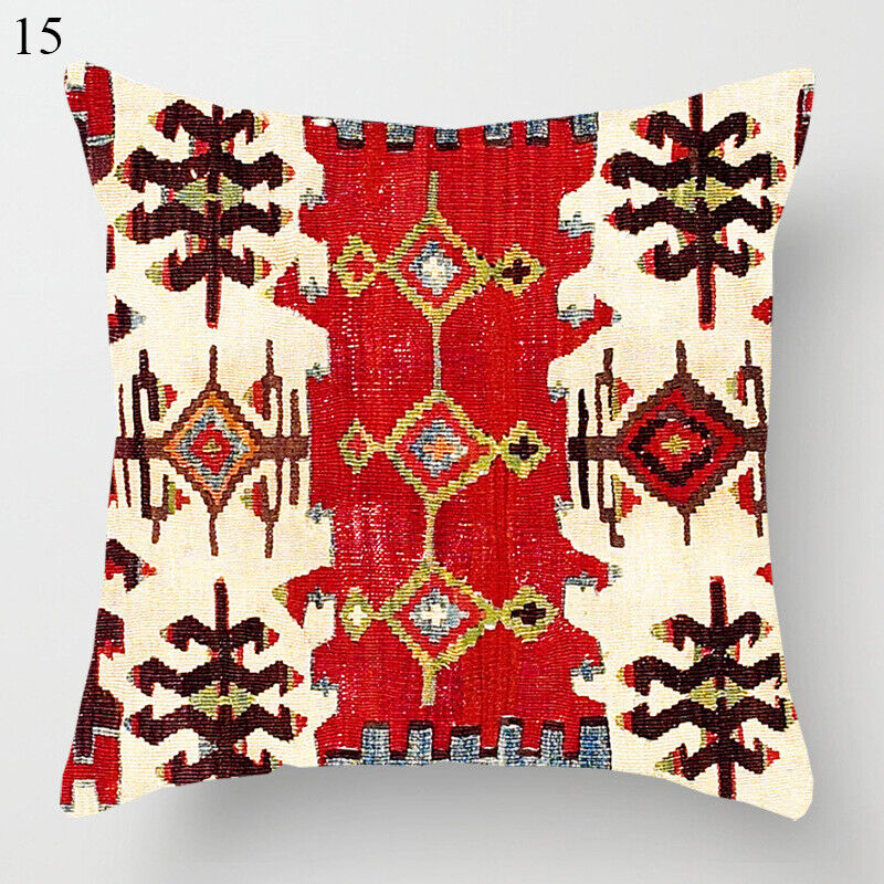 Ethnic Boho Mandala Print Linen Throw Pillow Case Sofa Cushion Cover Home Decor！