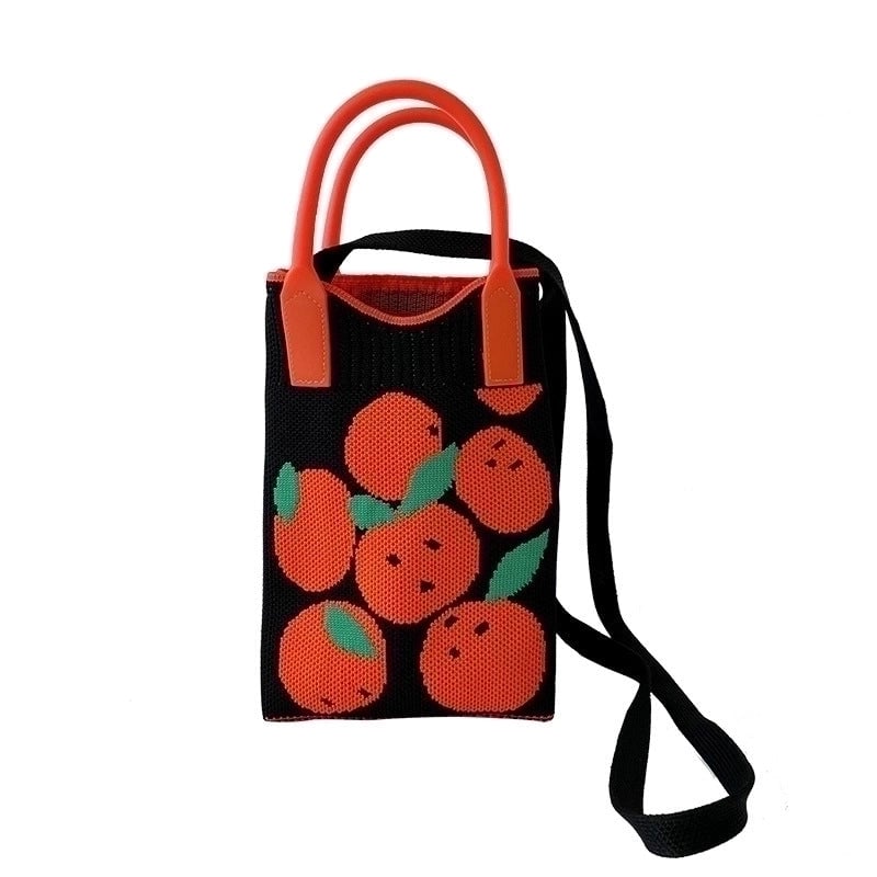 Women's Polyester Fruit Cute Open Handbag