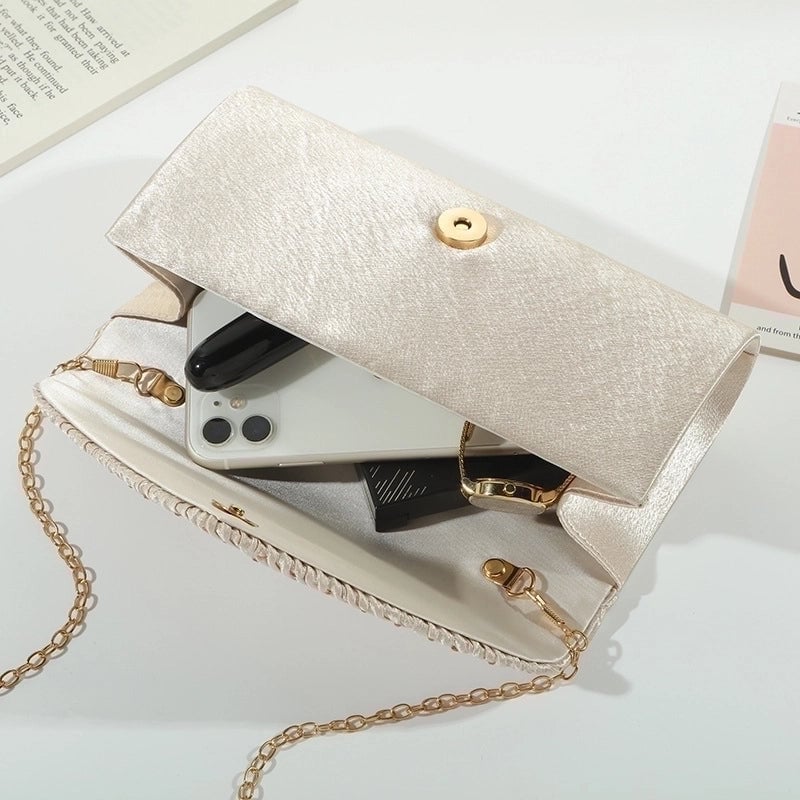 Women's Pu Leather Solid Color Elegant Lock Clasp Evening Bag