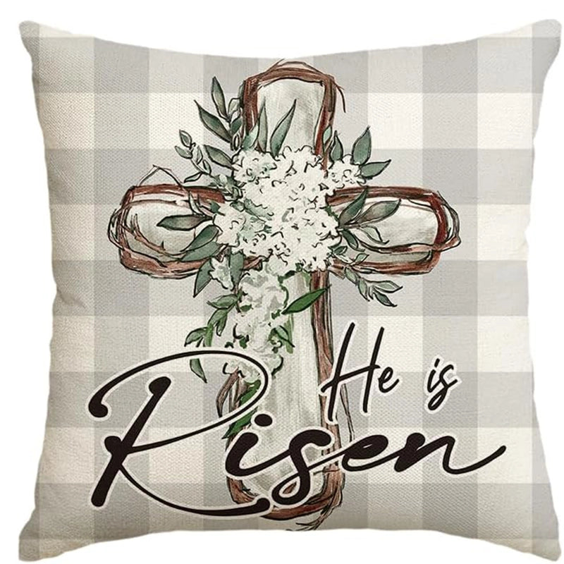 Easter Cute Classic Style Rabbit Letter Linen Pillow Cases Couch & Sofa Decor