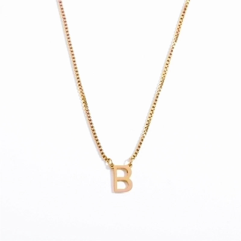 201 Stainless Steel 304 Stainless Steel Gold Plated Minimalist Letter Pendant Necklace