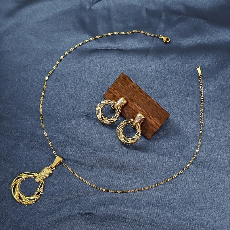 Elegant Classical Geometric 304 Stainless Steel Plating Jewelry Set