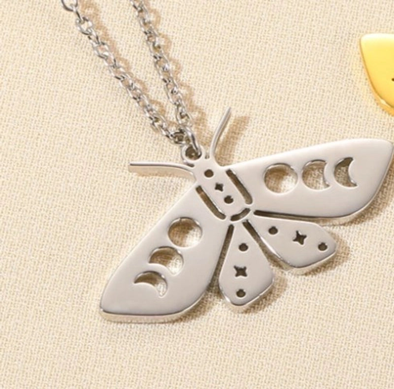 Minimalist Devil's Eye Heart Shape Butterfly Stainless Steel Plating Hollow Out Pendant Necklace