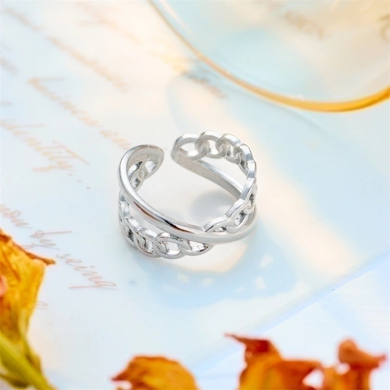 Basic Cross Star 304 Stainless Steel 18K Gold Plated Gold Plated Stainless Steel Rings