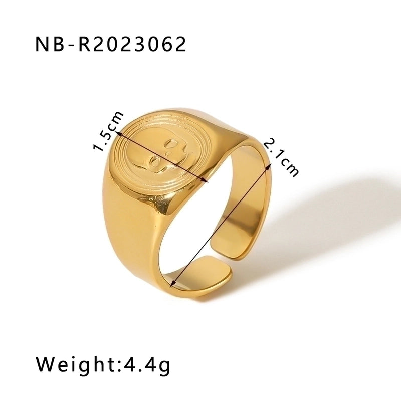 2 Pieces Stainless Steel 18K Gold Plated IG Style Basic Minimalist Plating Tree Symbol Lingge Open Rings