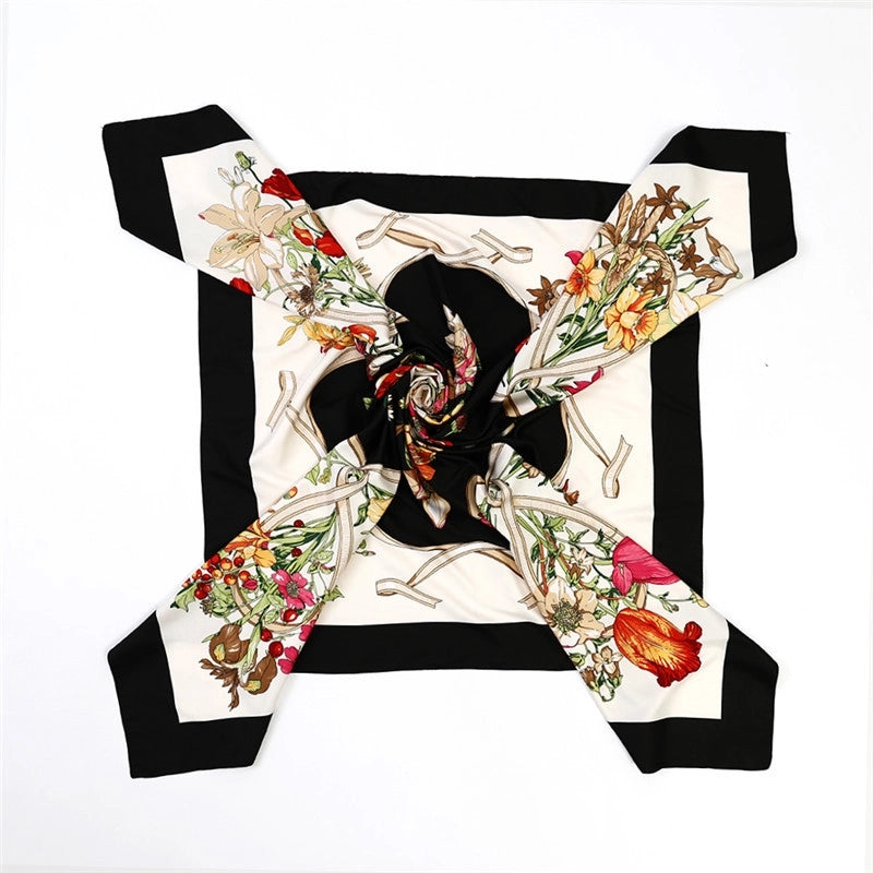 New Fashion 130cm Twill Imitation Silk Large Square Scarf