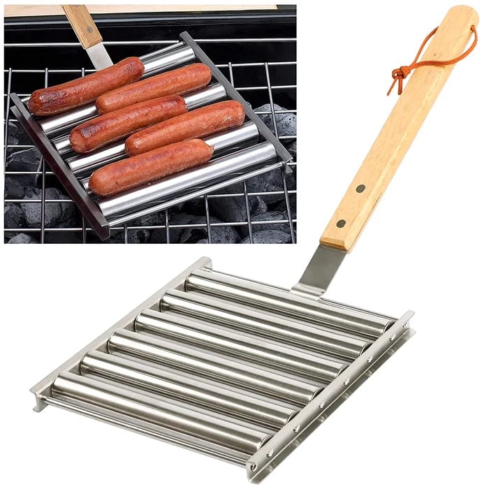 🔥Hot Sale 49% Off –Hotdog Roller Stainless Steel Sausage Roll Rack