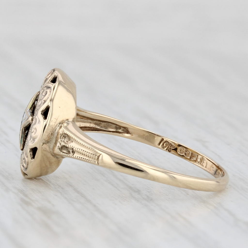 Vintage Order Eastern Star Ring 10k Gold Women's OES Masonic Signet Size 6.25