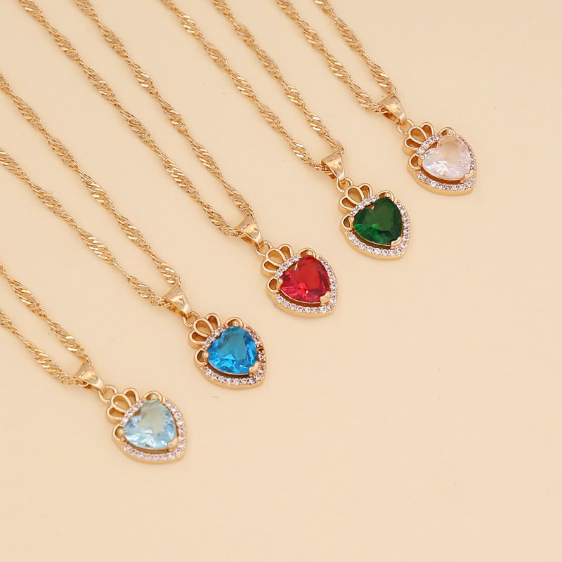 Women IG Style Heart Alloy Electroplating Necklaces