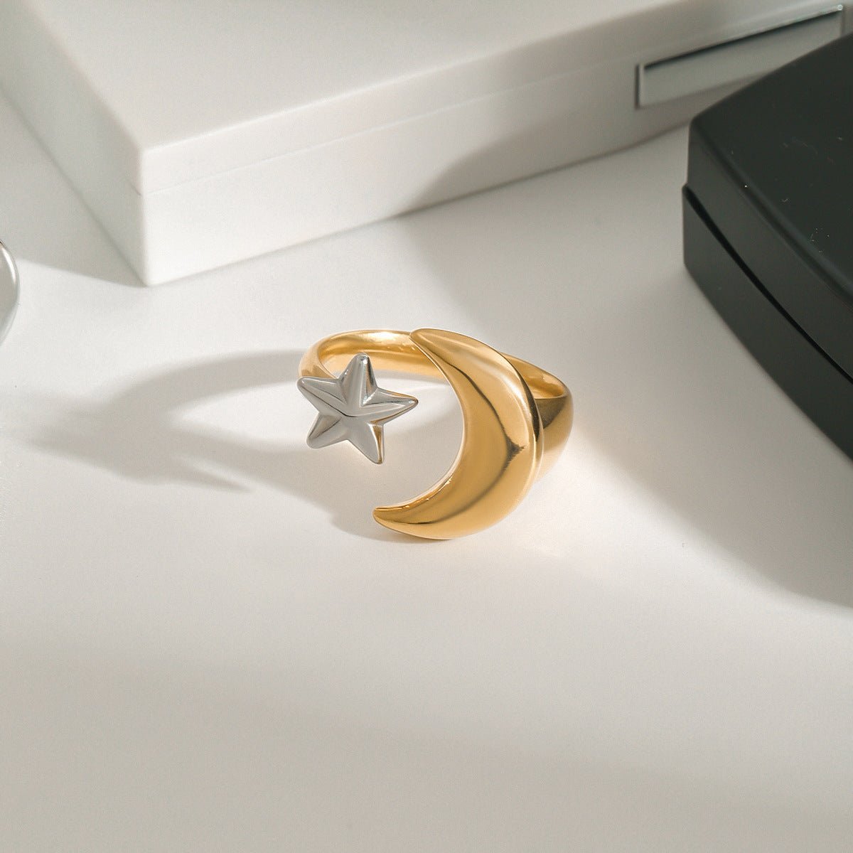 Star Titanium Steel Ring Female Niche Design Ring Stainless Steel Bracelet Ring