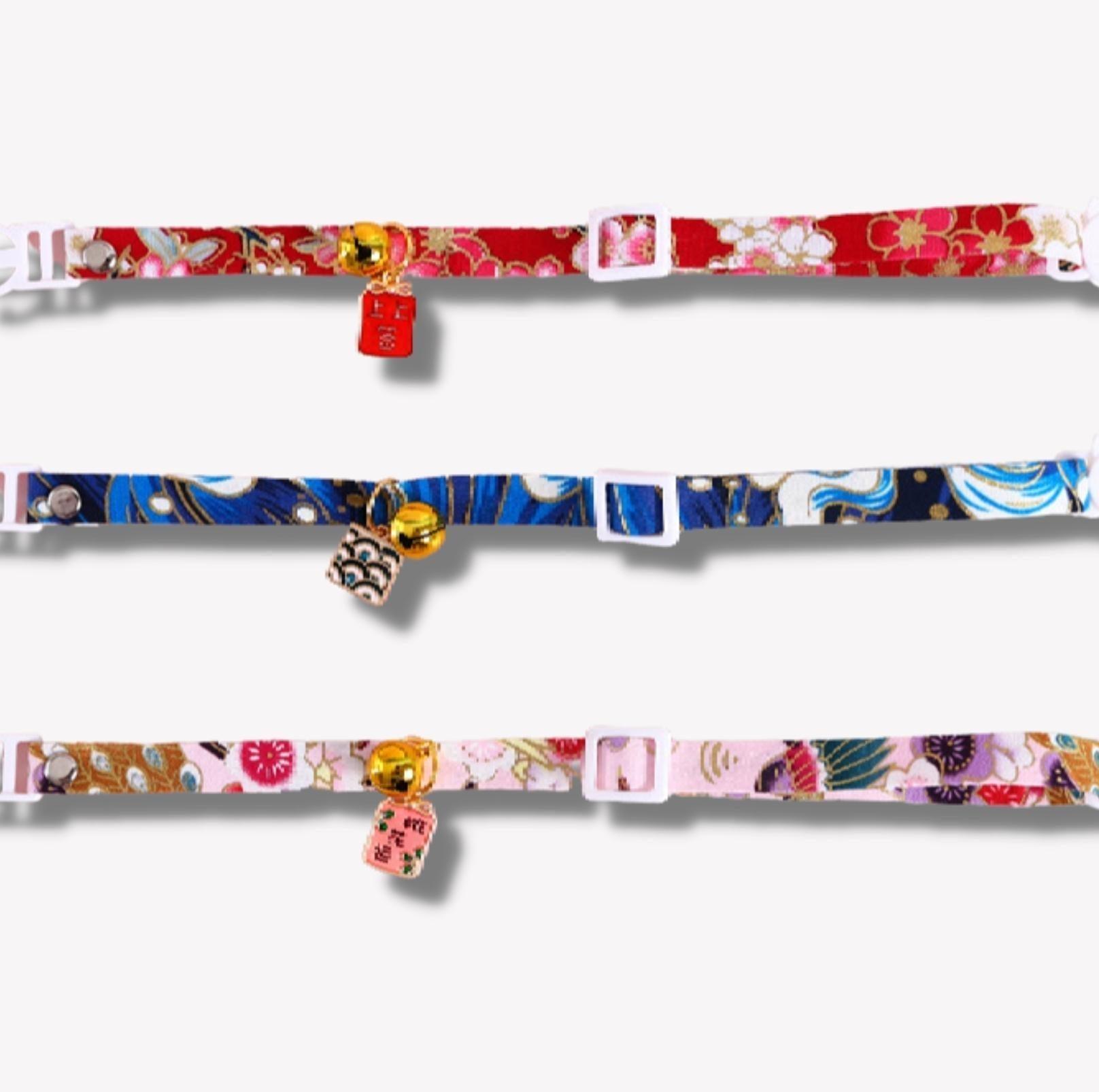 Chinese Style Adjustable Pet Collar with Engraved Pendants and Prints