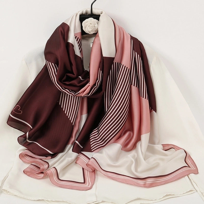 Women's Elegant Geometric Satin Shawl