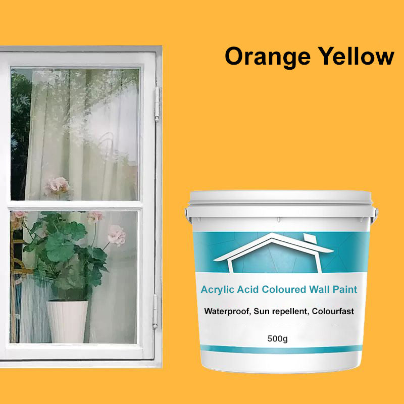 Acrylic Acid Coloured Wall Paint - Waterproof. Sun repellent. Colourfast