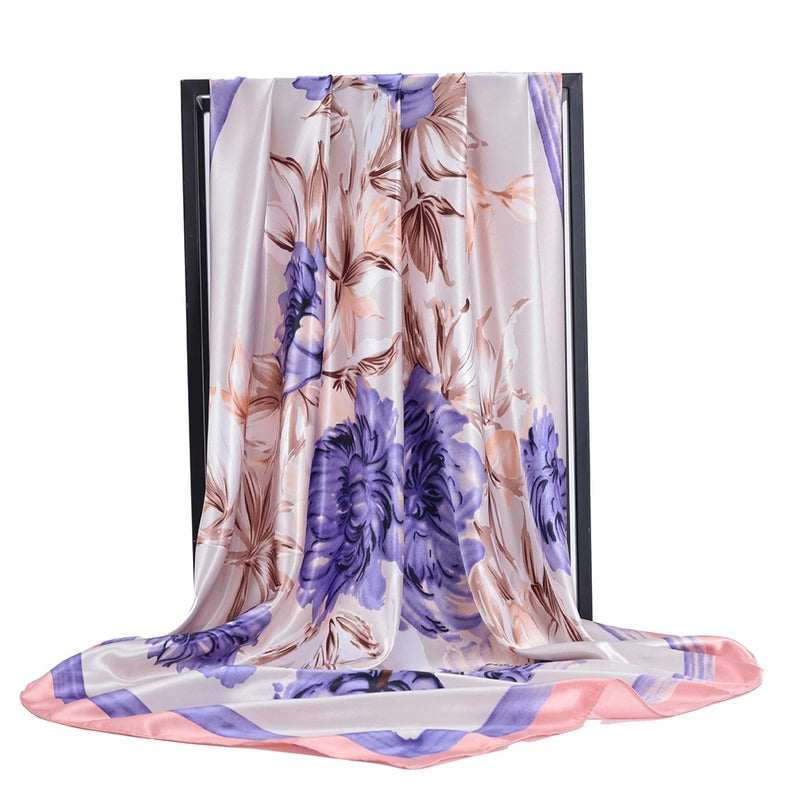 Women's Vintage Style Streetwear Color Block Satin Kerchief
