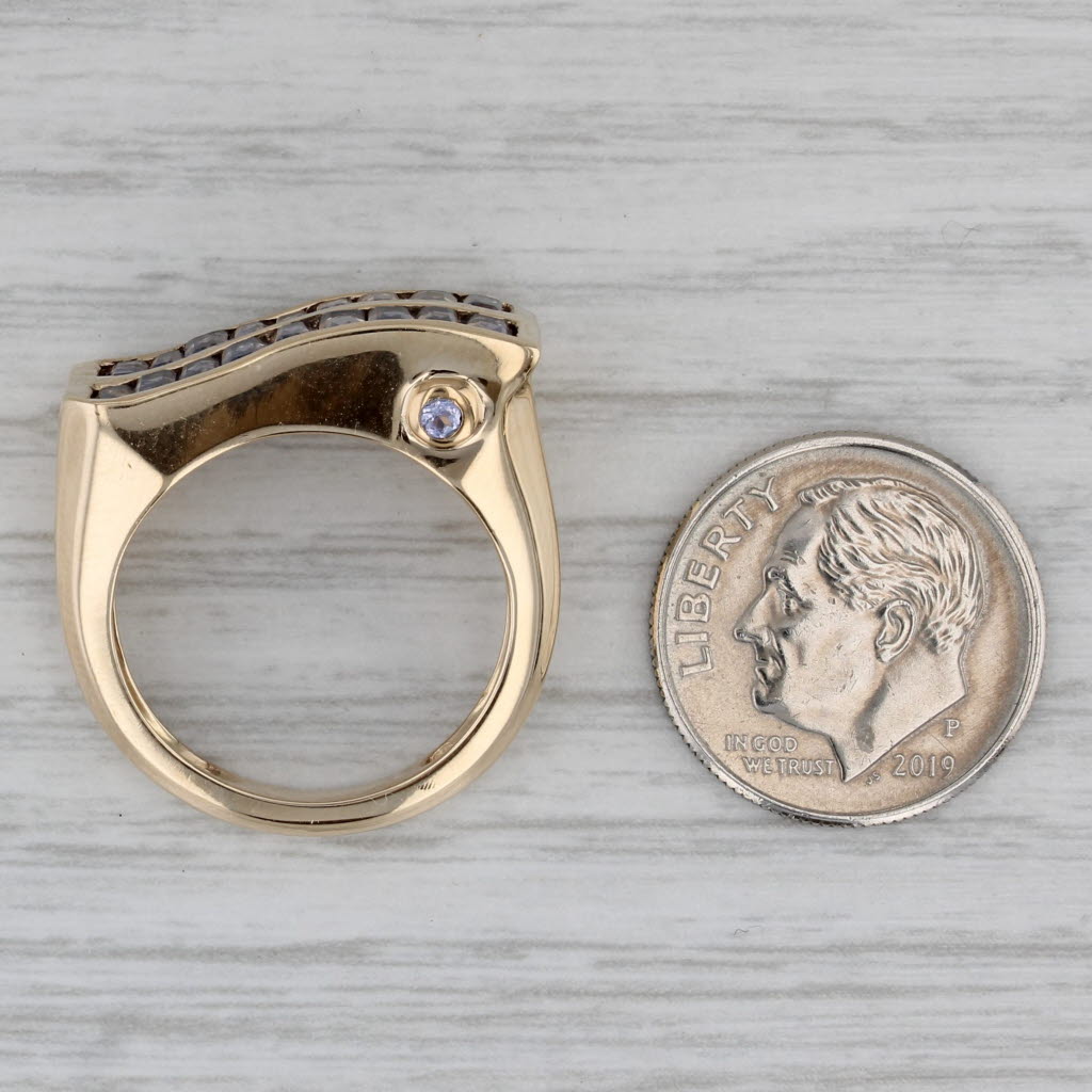 1.98ctw Iolite Tanzanite Ring 14k Yellow Gold Size 7 Abstract Cocktail