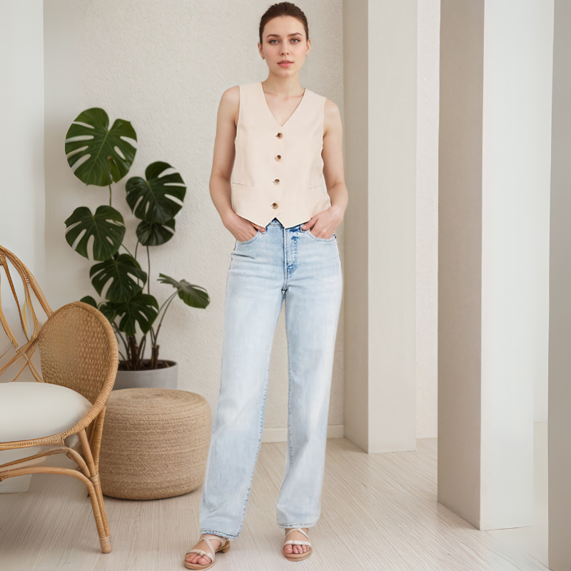 Women's High-Waisted Loose Jeans