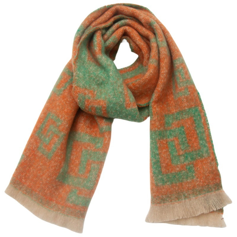 Unisex Casual Minimalist Geometric Polyester Scarf