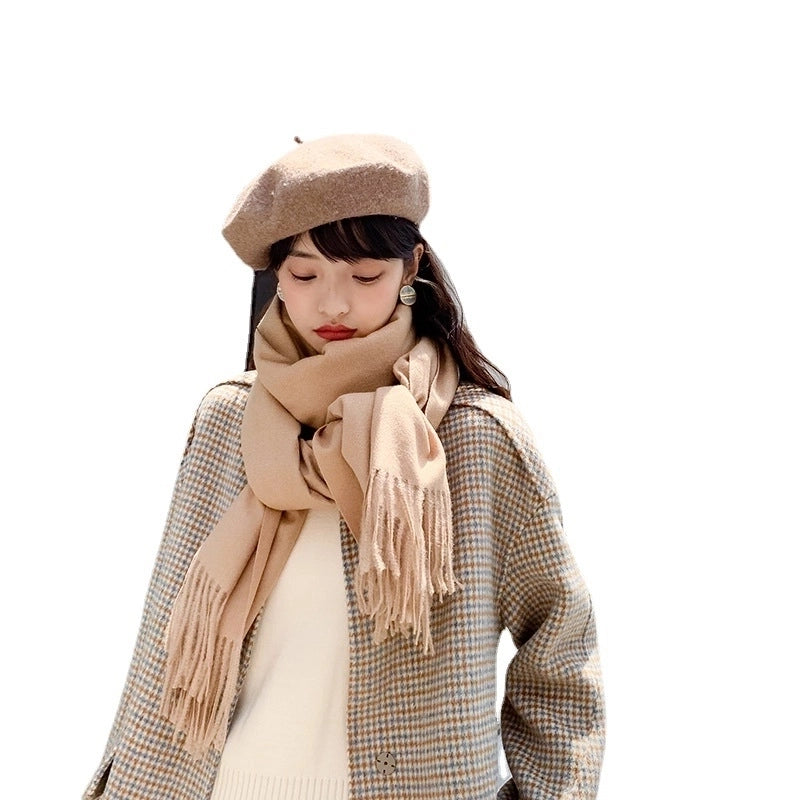 Soft Imitation Cashmere Scarf Women's Autumn And Winter  New Warm Couple Scarf Cold-proof Outer Long Shawl