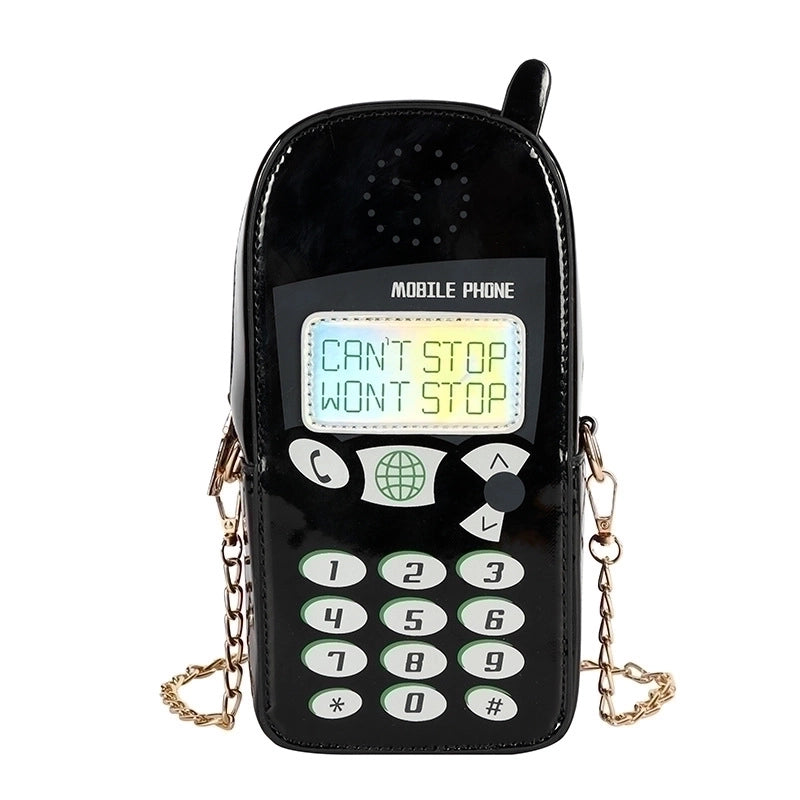 Small Pu Leather Vintage Style Fashion Girl Chain Bag Mobile Phone Bag Pu Leather Crossbody Bag