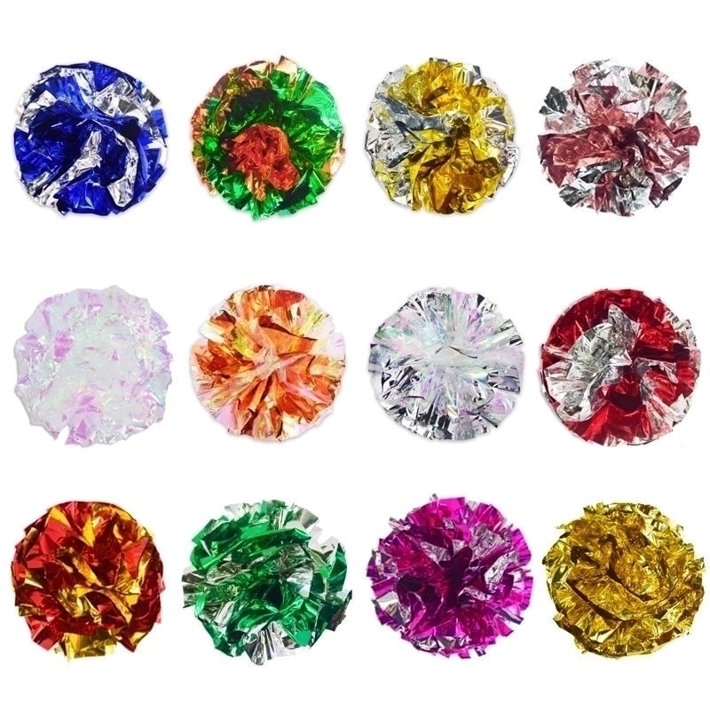 Mixed Color Ring Paper Ball Pet Toys Holiday Supplies