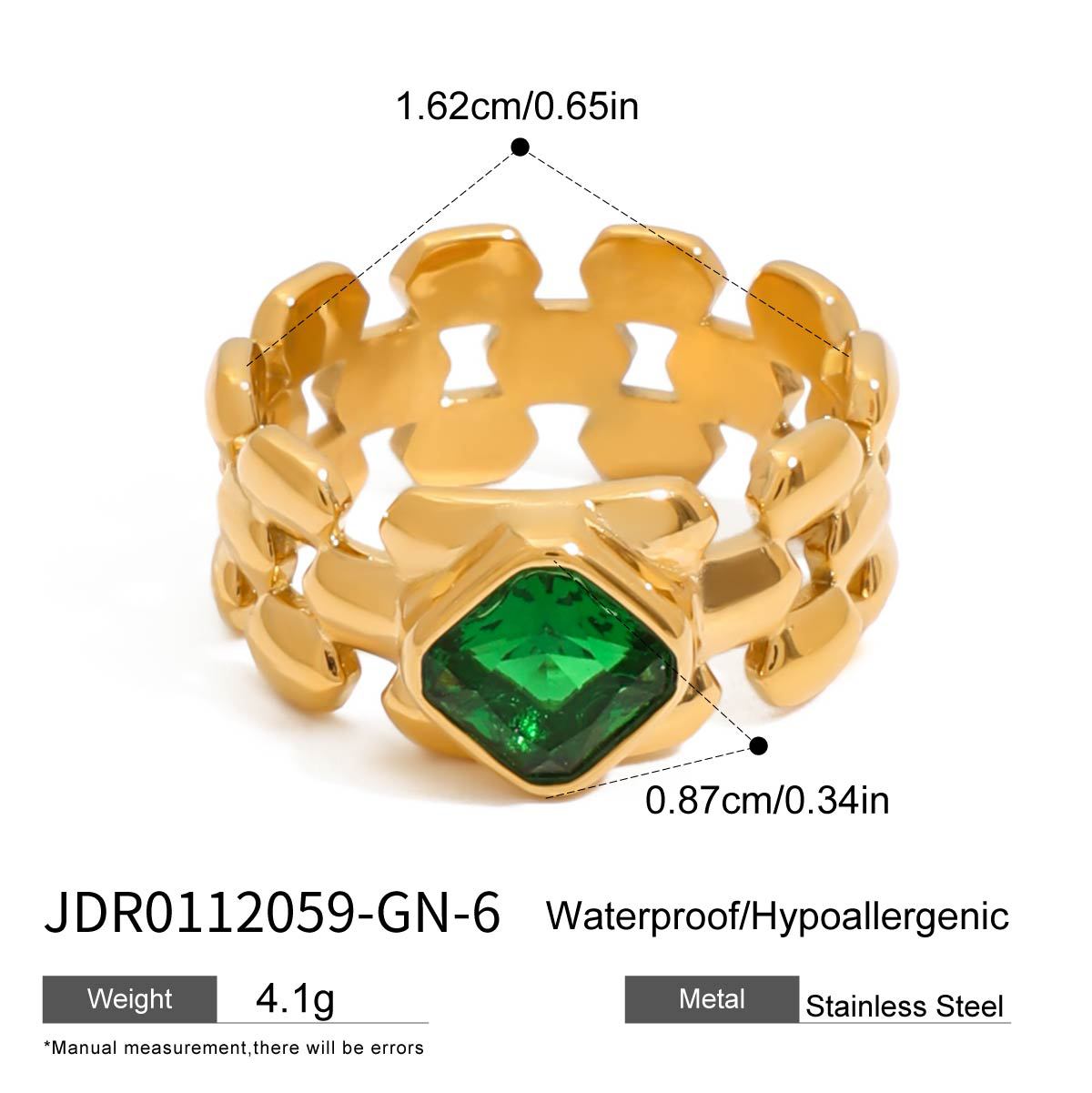 Zircon Stainless Steel Ring Titanium Steel Female Niche Design Ring Rings