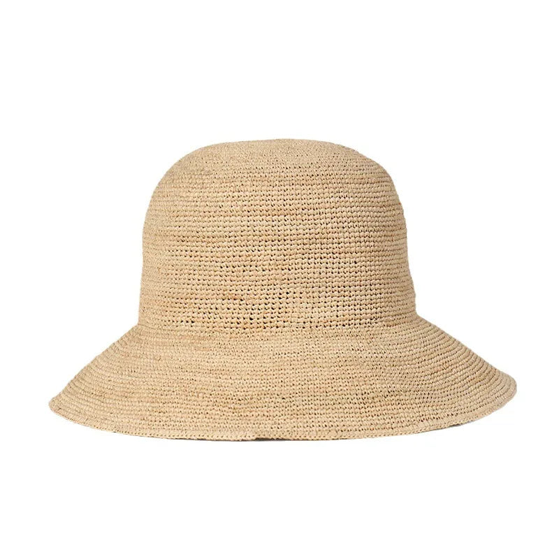 Women's Vacation Beach Solid Color Bow Knot Big Eaves Straw Hat