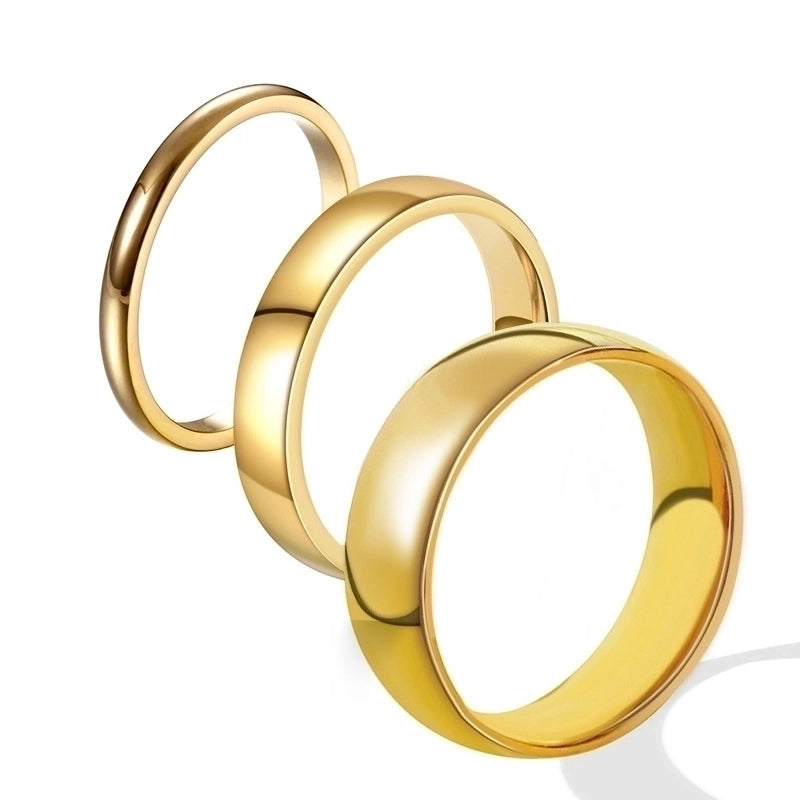 Minimalist Solid Color Titanium Steel Plating Rings 1 Piece