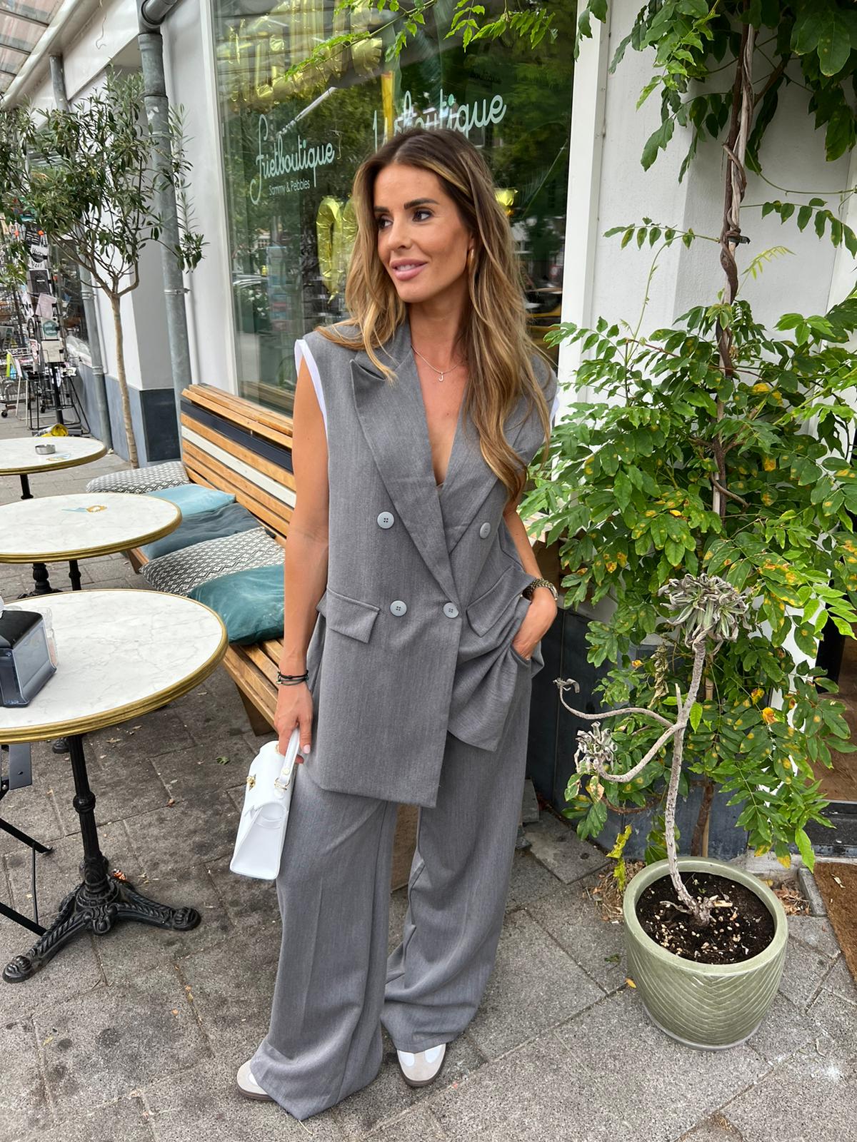 Anna Gilet Suit Grey