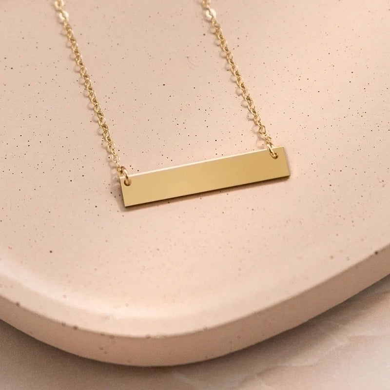 Minimalist Solid Color Stainless Steel Plating 18k Gold Plated Pendant Necklace