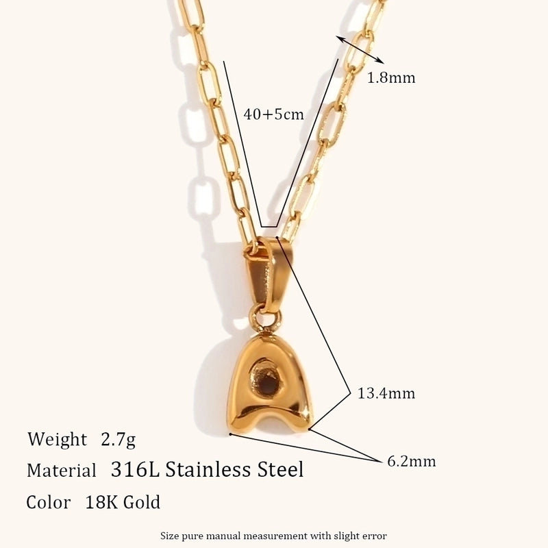 Minimalist Commute Letter Stainless Steel Titanium Steel Plating Gold Plated Pendant Necklace