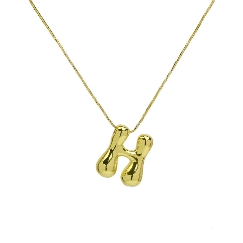 Copper 18K Gold Plated Minimalist Letter Plating Pendant Necklace
