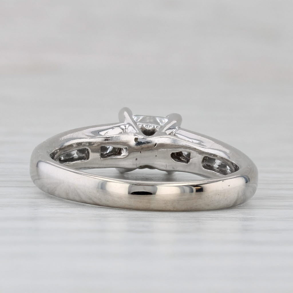 0.96ctw Princess Diamond Engagement Ring 14k White Gold Size 6