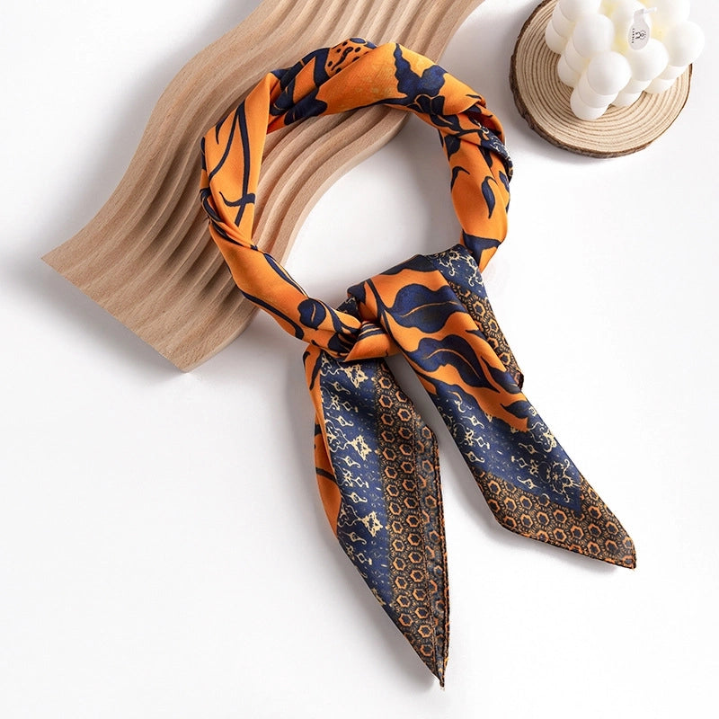 Women's Sweet Flower Polyester Silk Scarf