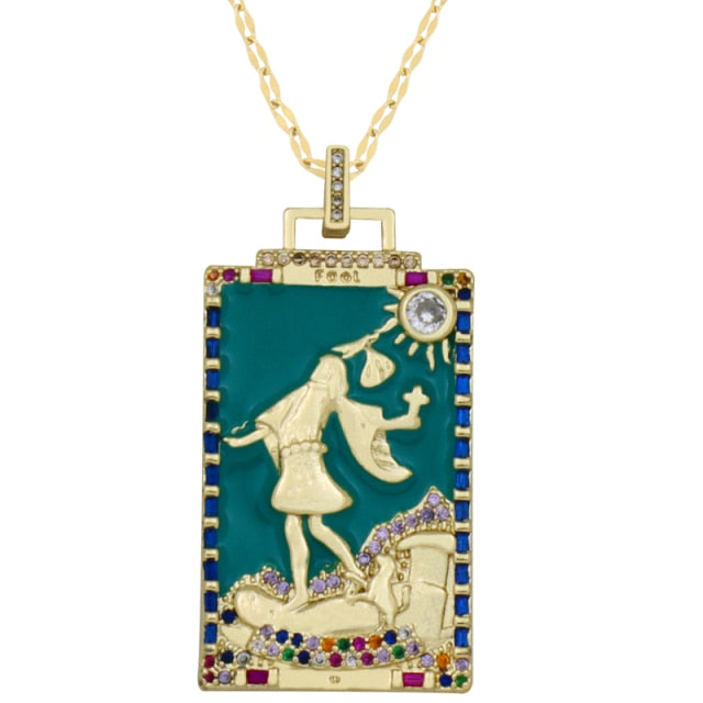Diamond Tarot Card Necklaces