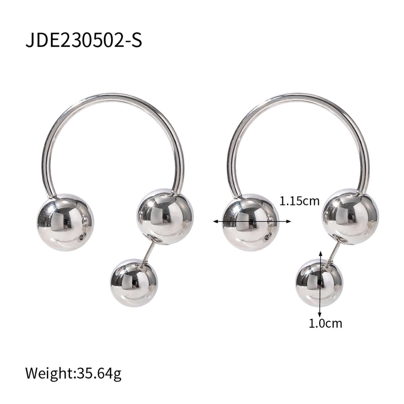 Casual Classic Style Geometric 304 Stainless Steel Plating Rings Earrings Necklace