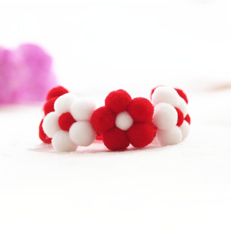 Knitted Flower Cat Dog Collar