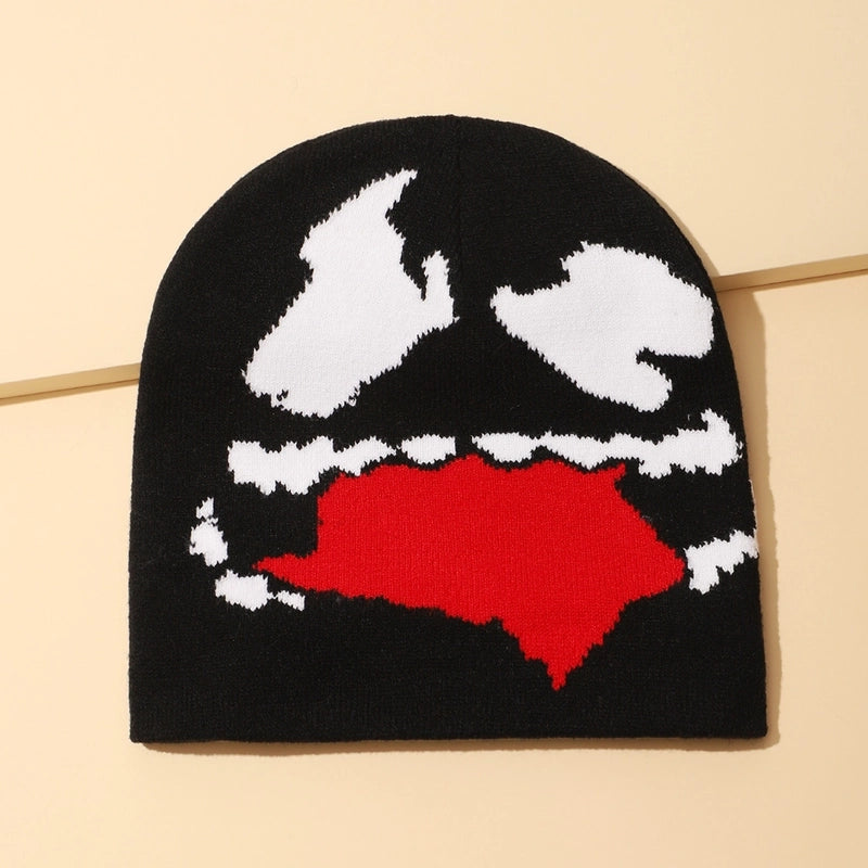 Unisex Retro Funny Printing Grimace Eaveless Wool Cap