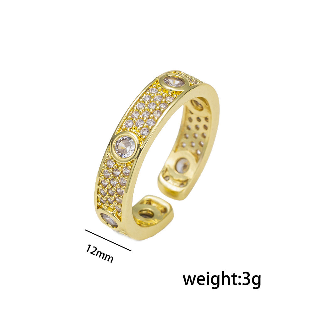 Round Diamond Full Inlaid Zircon Bracelet Women'S Round Bracelet Hot Sale
