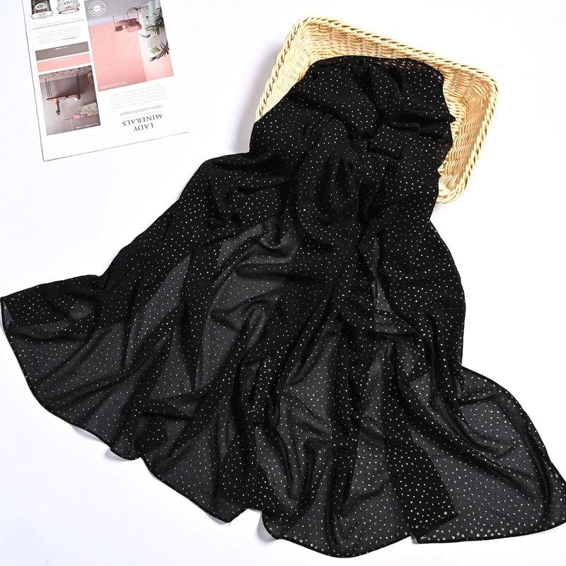 Hot Sale Solid Color Bronzing Chiffon Scarf Silk Scarf Decorative Headscarf Women's Solid Color Headscarf Scarf