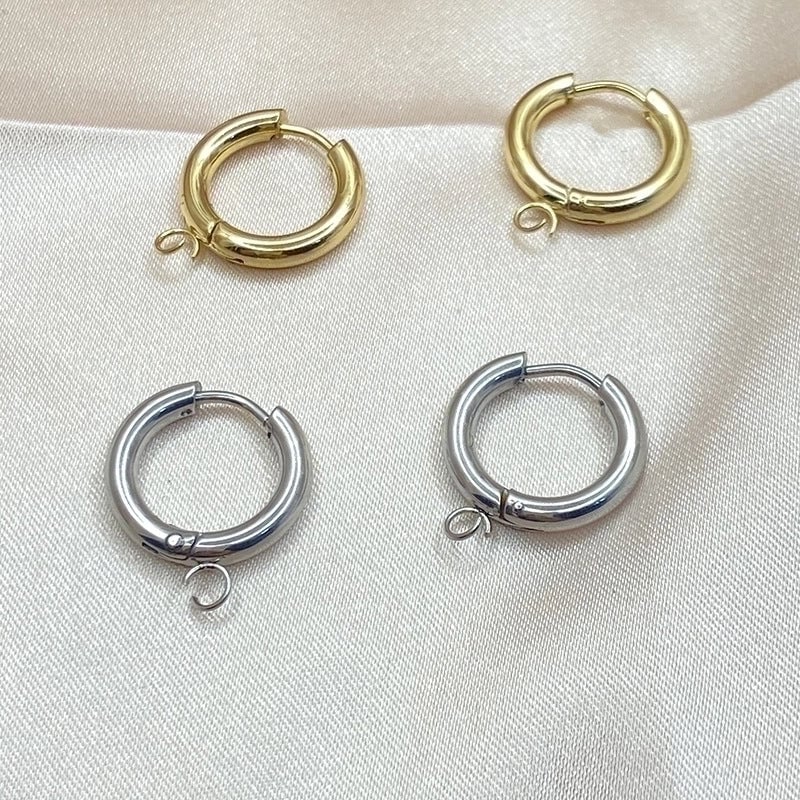 1 Piece Minimalist Round Plating 201 Stainless Steel 18K Gold Plated Earrings
