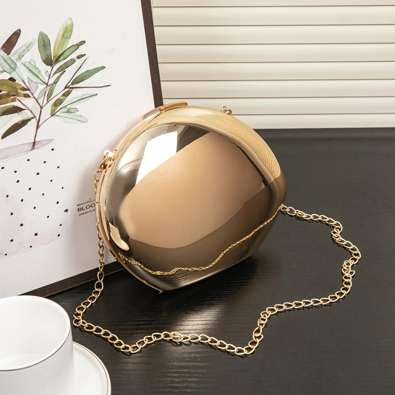 Women's Small Arylic Solid Color Elegant Dumpling Shape Magnetic Buckle Evening Bag