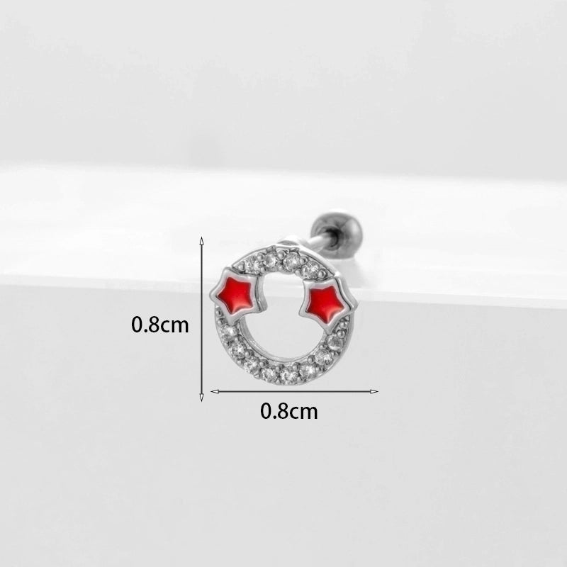 Ear Cartilage Rings & Studs Geometric Copper Plating Artificial Gemstones