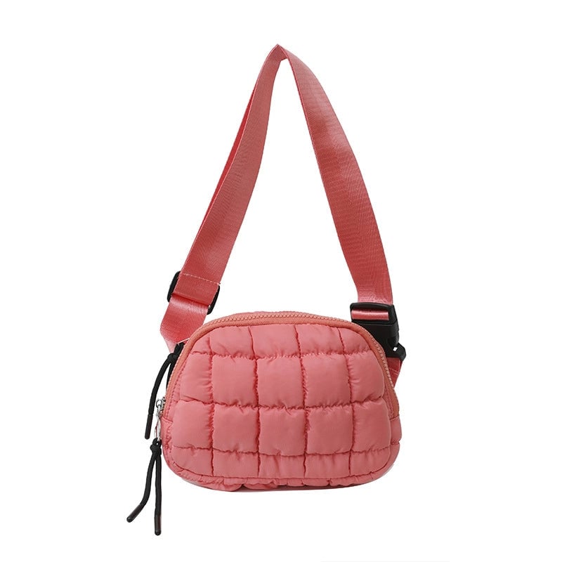 Women's Small Pu Leather Solid Color Elegant Square Zipper Crossbody Bag